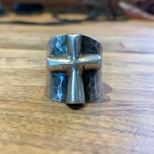 Western Vintage Revival Cross Sterling silver ring